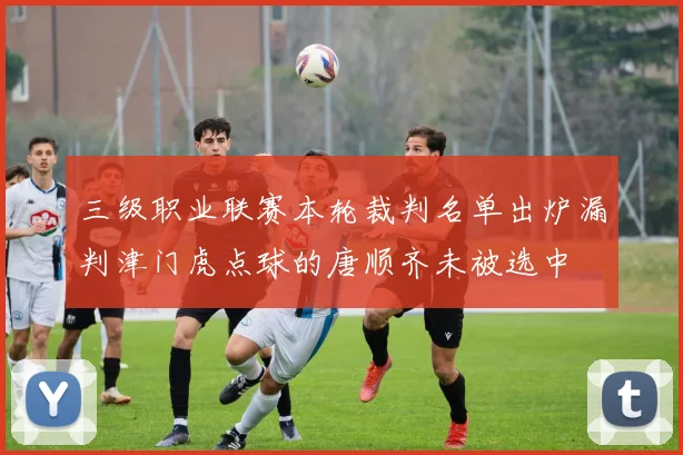 三级职业联赛本轮裁判名单出炉漏判津门虎点球的唐顺齐未被选中